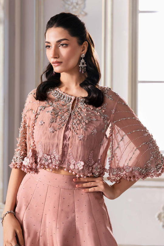 Maria.B Embroidered Chiffon Saree | BD-3001