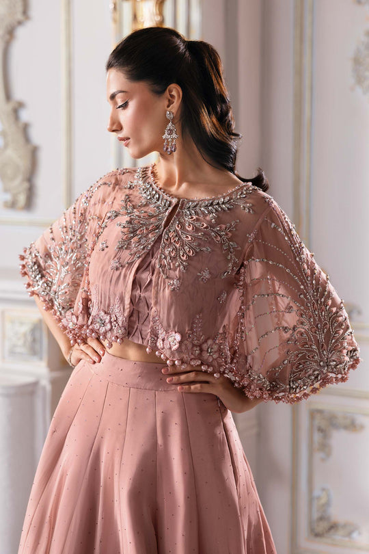 Maria.B Embroidered Chiffon Saree | BD-3001