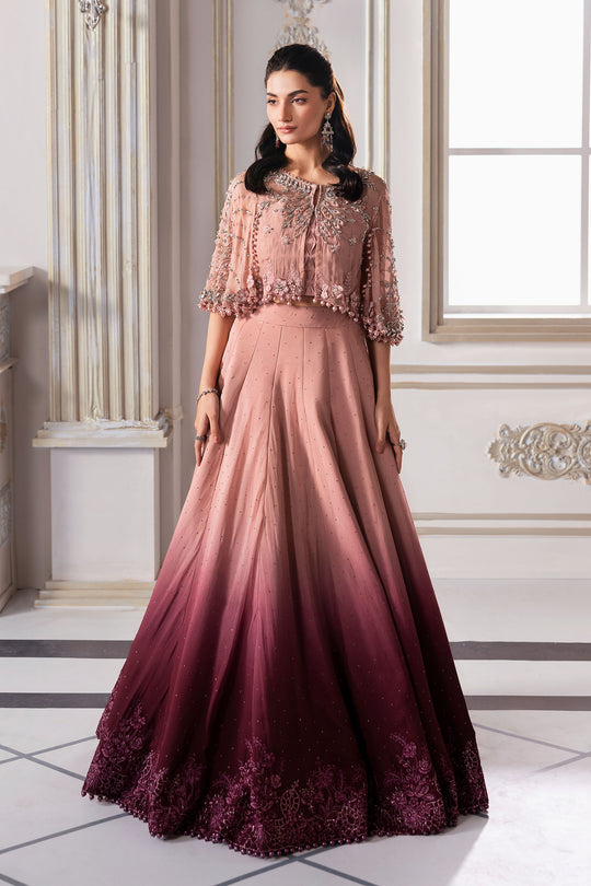 Maria.B Embroidered Chiffon Saree | BD-3001