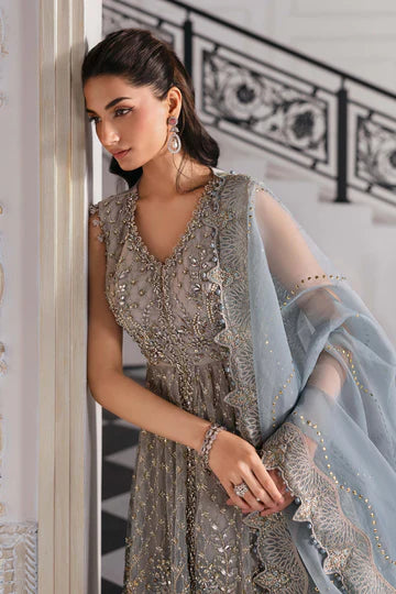 3 Piece Unstiched Embroidered Net Suit | BD-3002