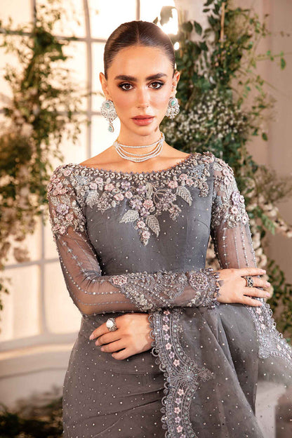 Embroidered And Hand Embellished Net Saree | BD-2902