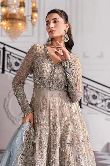 3 Piece Unstiched Embroidered Net Suit | BD-3002