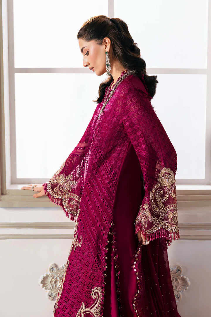 3 Piece Unstitched Embroidered Chiffon Suit | BD-3003 BD-3003-Magenta In Stock