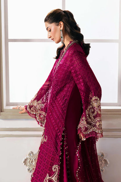 3 Piece Unstitched Embroidered Chiffon Suit | BD-3003 BD-3003-Magenta In Stock
