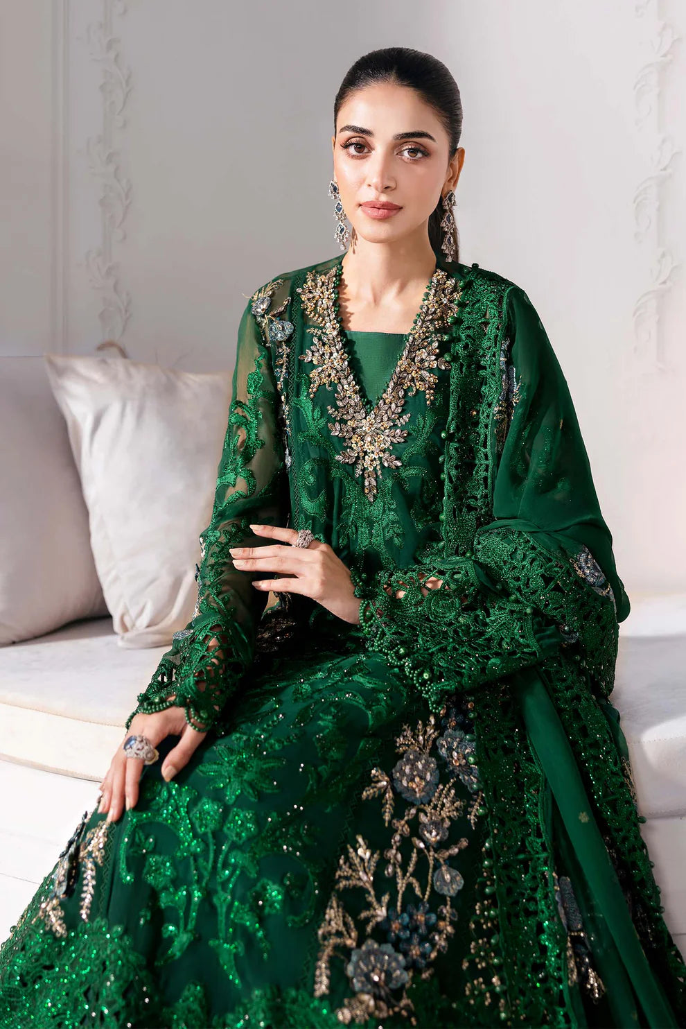 MARIA B Embroidered Chiffon Suit | BD-3008