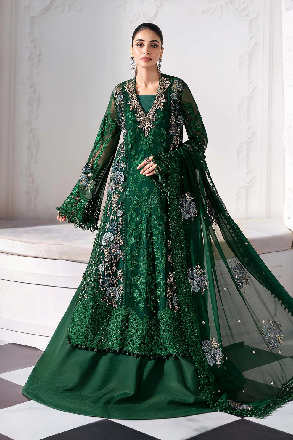 MARIA B Embroidered Chiffon Suit | BD-3008