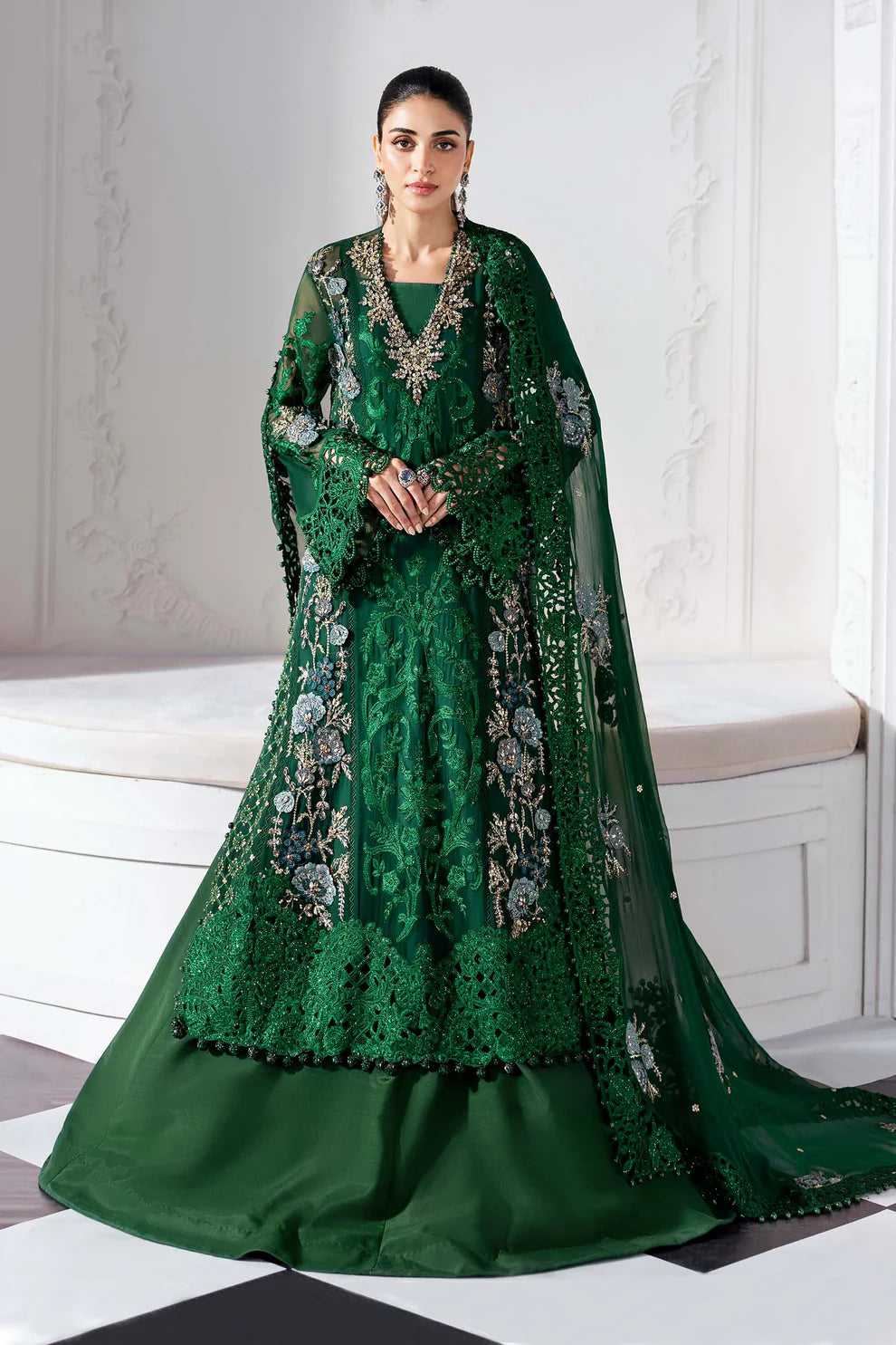 MARIA B Embroidered Chiffon Suit | BD-3008