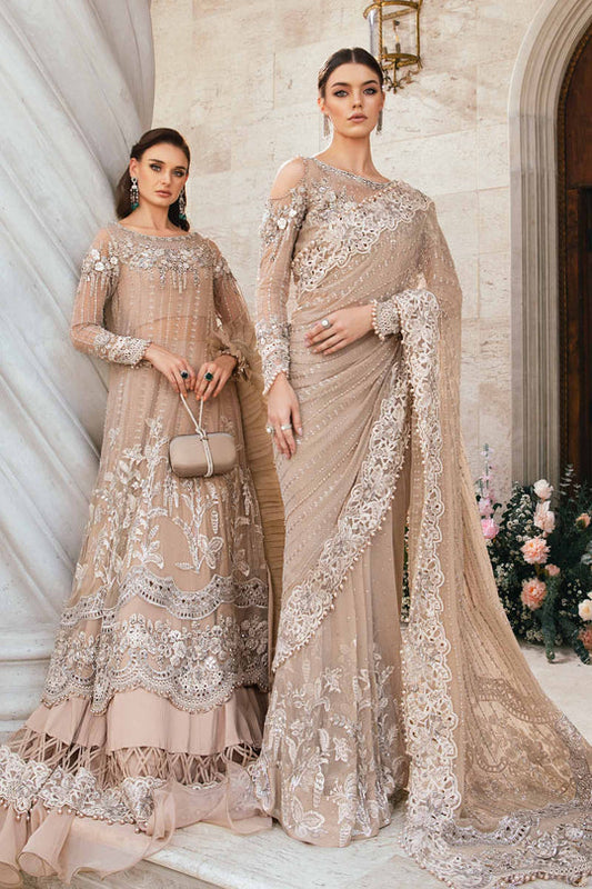 Embroidered And Hand Embellished Chiffon Saree | BD-2801