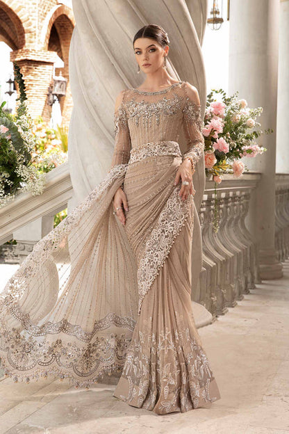 Embroidered And Hand Embellished Chiffon Saree | BD-2801