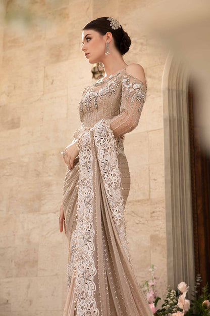 Embroidered And Hand Embellished Chiffon Saree | BD-2801