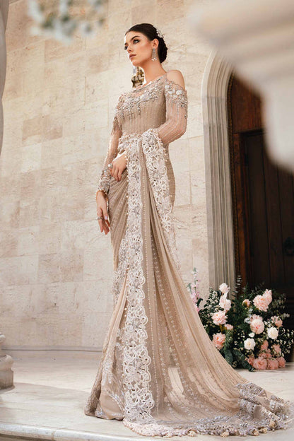Embroidered And Hand Embellished Chiffon Saree | BD-2801